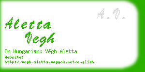 aletta vegh business card