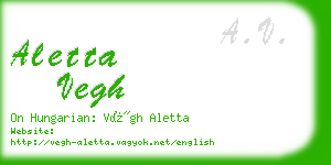 aletta vegh business card